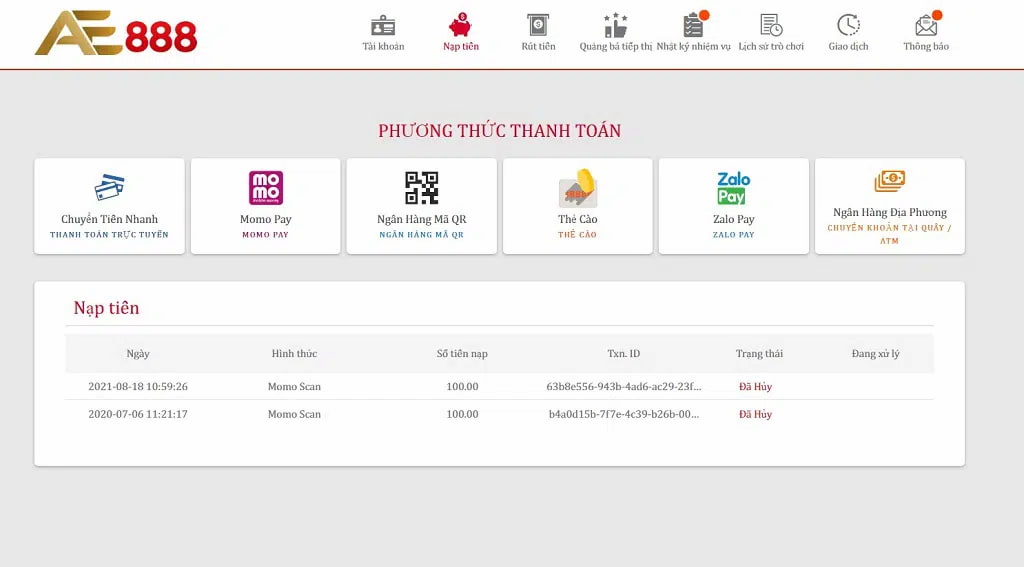 Nạp Tiền Ae888 Siêu Nhanh Và Đa Phương Thức Giao Dịch Trực Tuyến