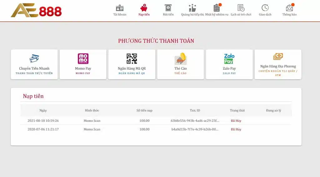 Nạp Tiền Ae888 Siêu Nhanh Và Đa Phương Thức Giao Dịch Trực Tuyến